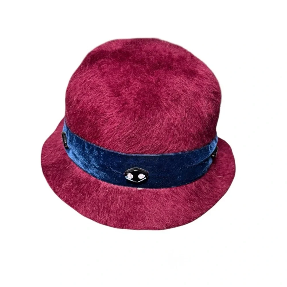 Handcrafted Felted Hat by Lydia Ginaldo with Floral Accent
